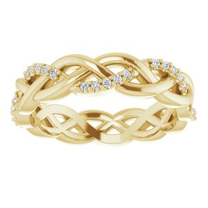 14K Yellow 1/6 CTW Natural Diamond Eternity Band Size 7.5