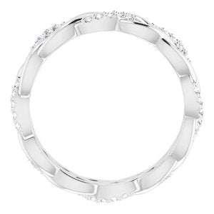 14K White 1/6 CTW Natural Diamond Eternity Band Size 7.5
