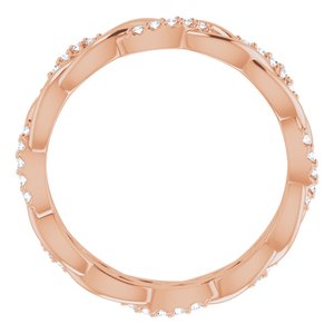 14K Rose 1/6 CTW Natural Diamond Eternity Band Size 7.5