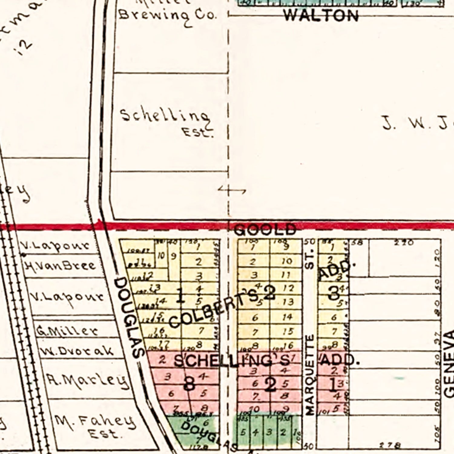 Vintage Map of Racine, Wisconsin 1908