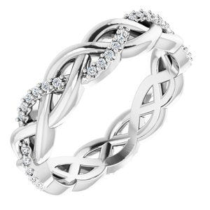 14K White 1/5 CTW Natural Diamond Eternity Band Size 8