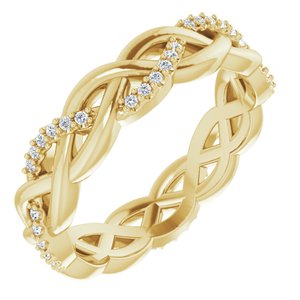 14K Yellow 1/5 CTW Natural Diamond Eternity Band Size 8