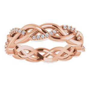 14K Rose 1/5 CTW Natural Diamond Eternity Band Size 8