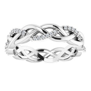 14K White 1/5 CTW Natural Diamond Eternity Band Size 8