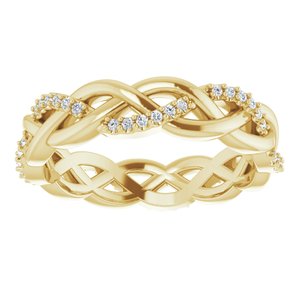 14K Yellow 1/5 CTW Natural Diamond Eternity Band Size 8