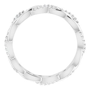 14K White 1/5 CTW Natural Diamond Eternity Band Size 8