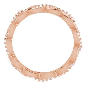 14K Rose 1/5 CTW Natural Diamond Eternity Band Size 8