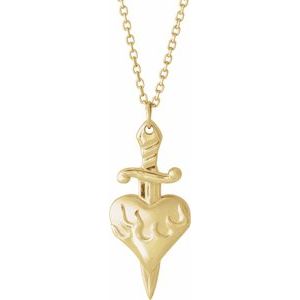 Heart & Dagger Necklace or Pendant