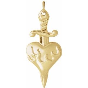 Heart & Dagger Necklace or Pendant