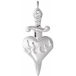 Heart & Dagger Necklace or Pendant