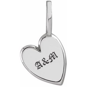 Engravable Sideways Heart Charm/Pendant