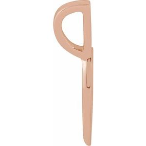 14K Rose Engravable Sideways Heart Pendant