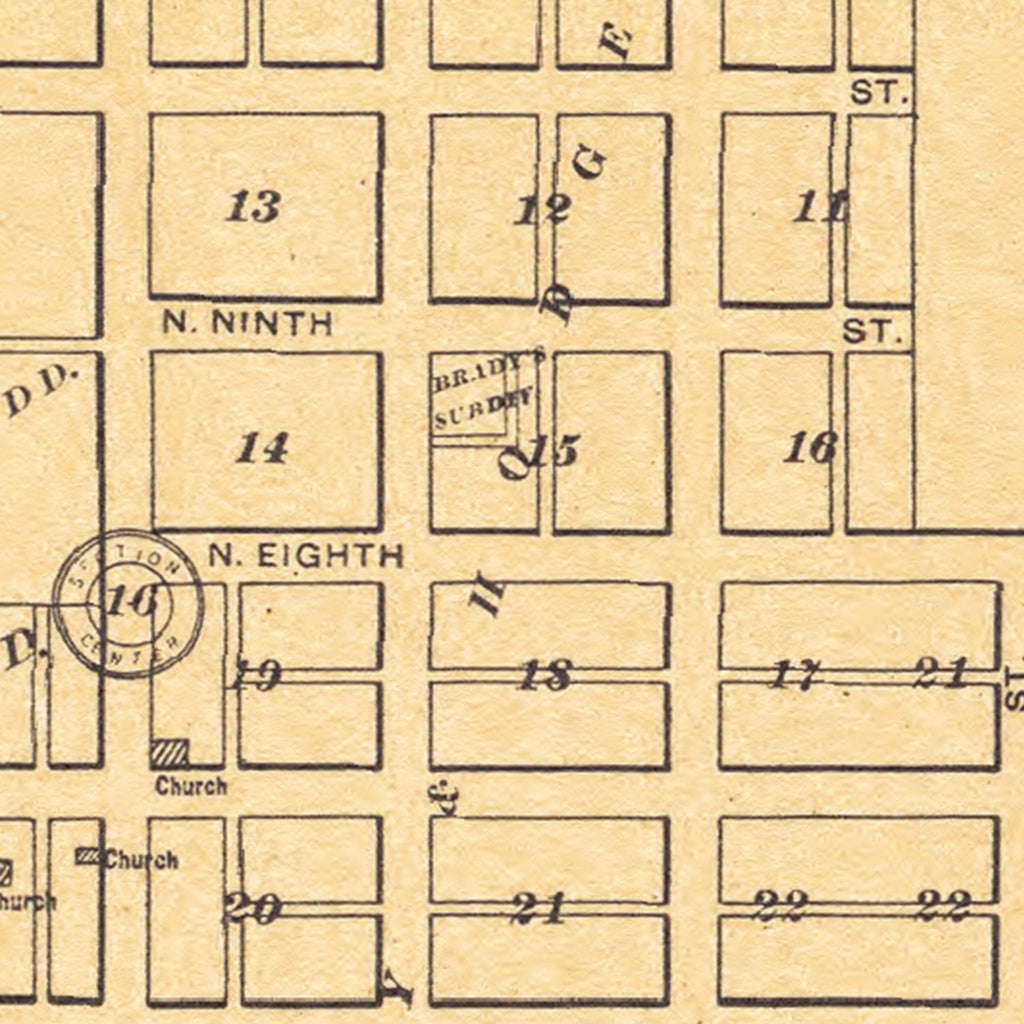 Vintage Map of Abilene, Kansas 1909