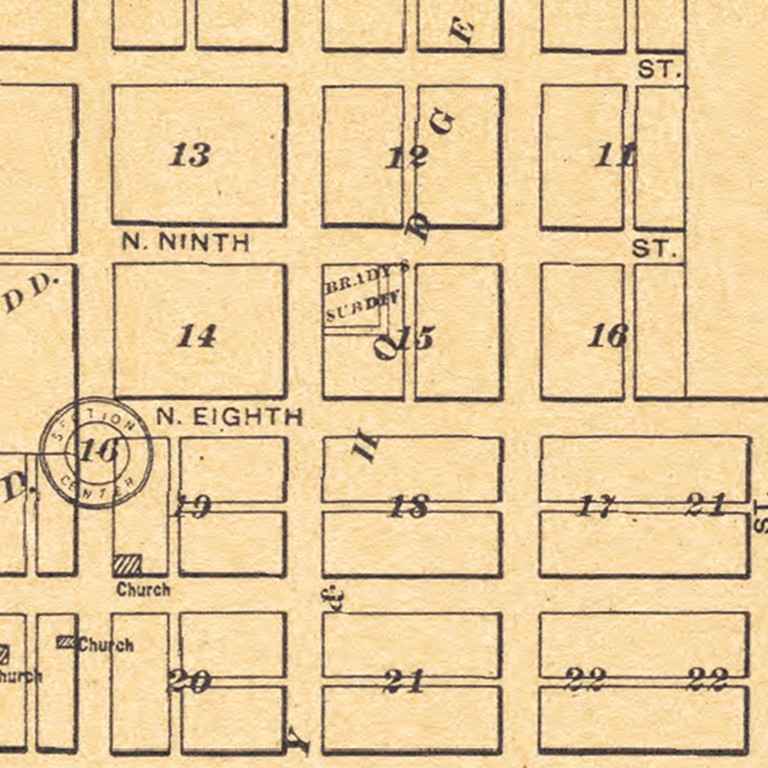 Vintage Map of Abilene, Kansas 1909