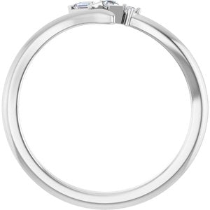 Sterling Silver .06 CTW Natural Diamond Bypass Ring