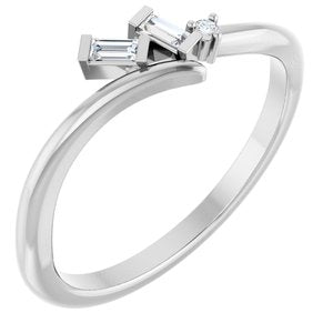 14K White Gold .06 CTW Natural Diamond Bypass Ring