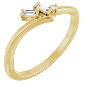 14K Yellow Gold .06 CTW Natural Diamond Bypass Ring