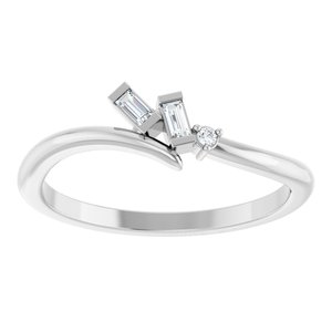Platinum .06 CTW Natural Diamond Bypass Ring