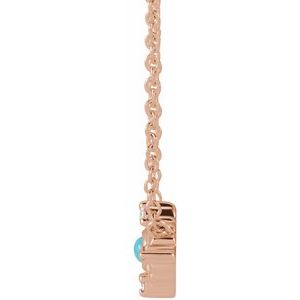 14K Rose Gold Natural Turquoise & .02 CTW Natural Diamond Evil Eye 18" Necklace