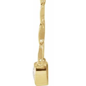 14K Yellow Gold 1/5 CT Natural Diamond 16" Necklace