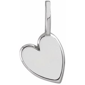 Sterling Silver Engravable Sideways Heart Pendant