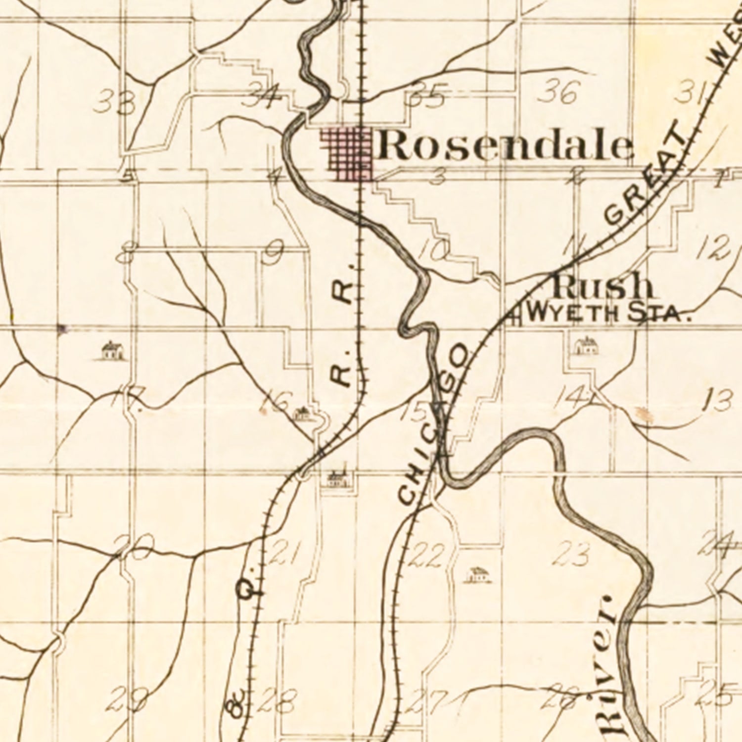 Vintage Map of Andrew County, Missouri 1909