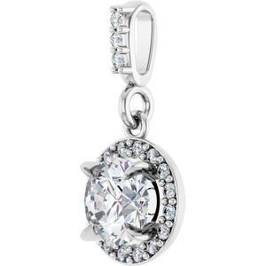 Platinum 1/2 CTW Lab-Grown Diamond Halo-Style Pendant