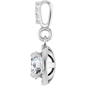 14K White Gold 1/2 CTW Lab-Grown Diamond Halo-Style Pendant