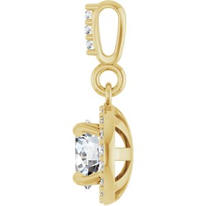 14K Yellow Gold 5/8 CTW Lab-Grown Diamond Halo-Style Pendant