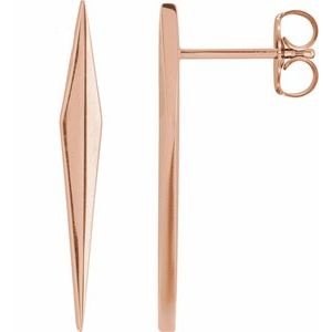 14K Rose Geometric Earrings