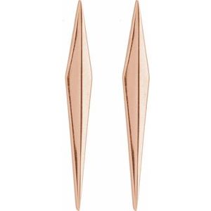 14K Rose Geometric Earring