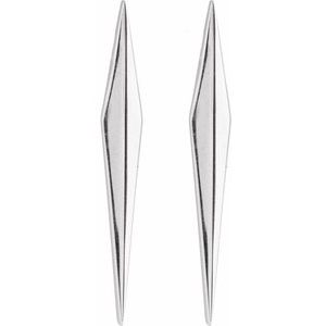 14K White Geometric Earrings