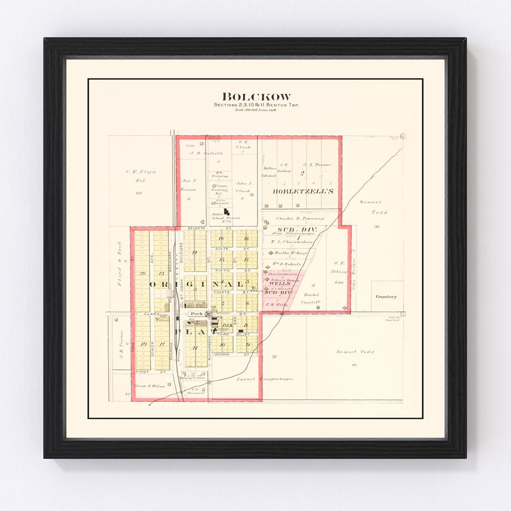 Vintage Map of Bolckow, Missouri 1909