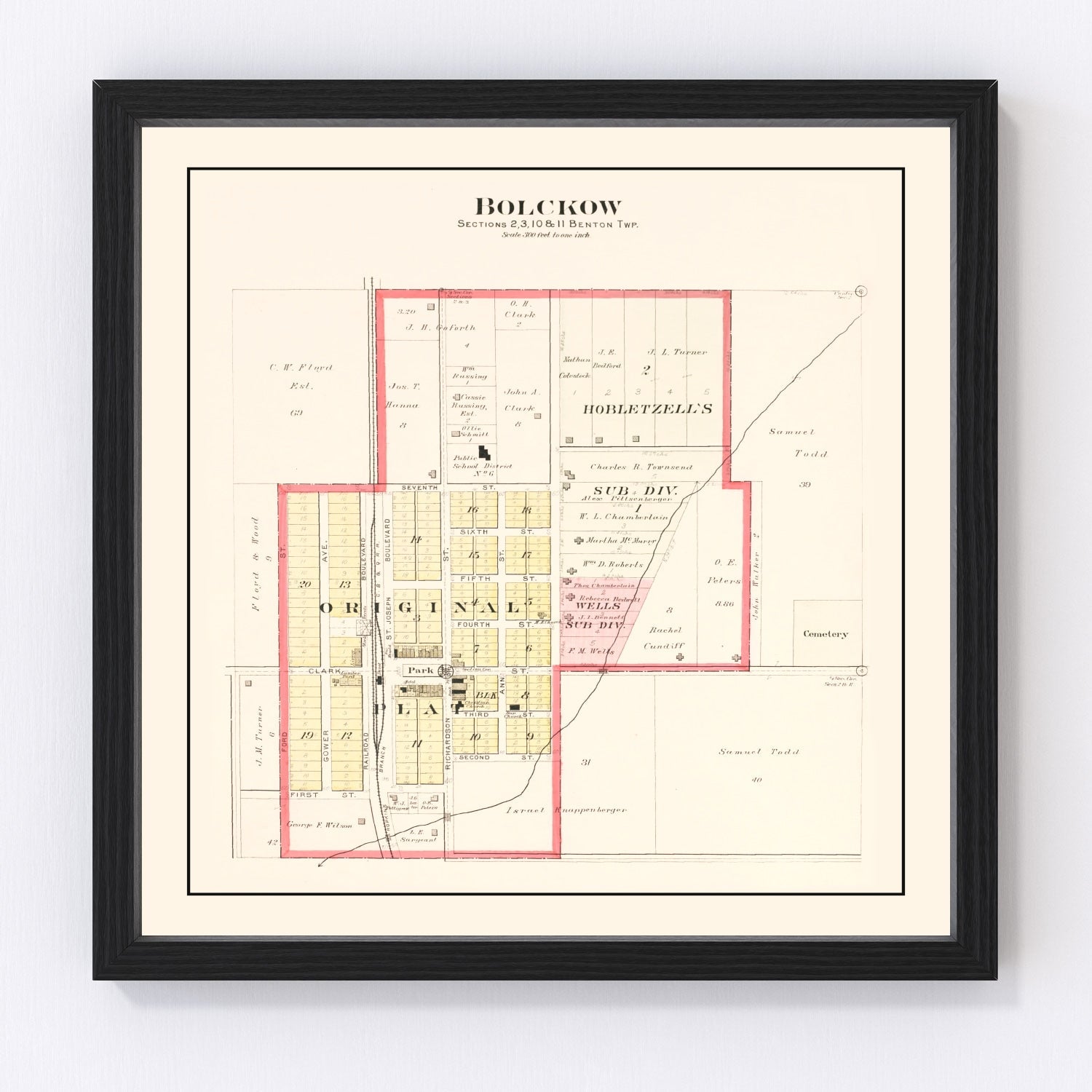 Vintage Map of Bolckow, Missouri 1909
