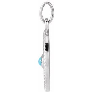 Platinum Natural Turquoise Spiritual Pendant