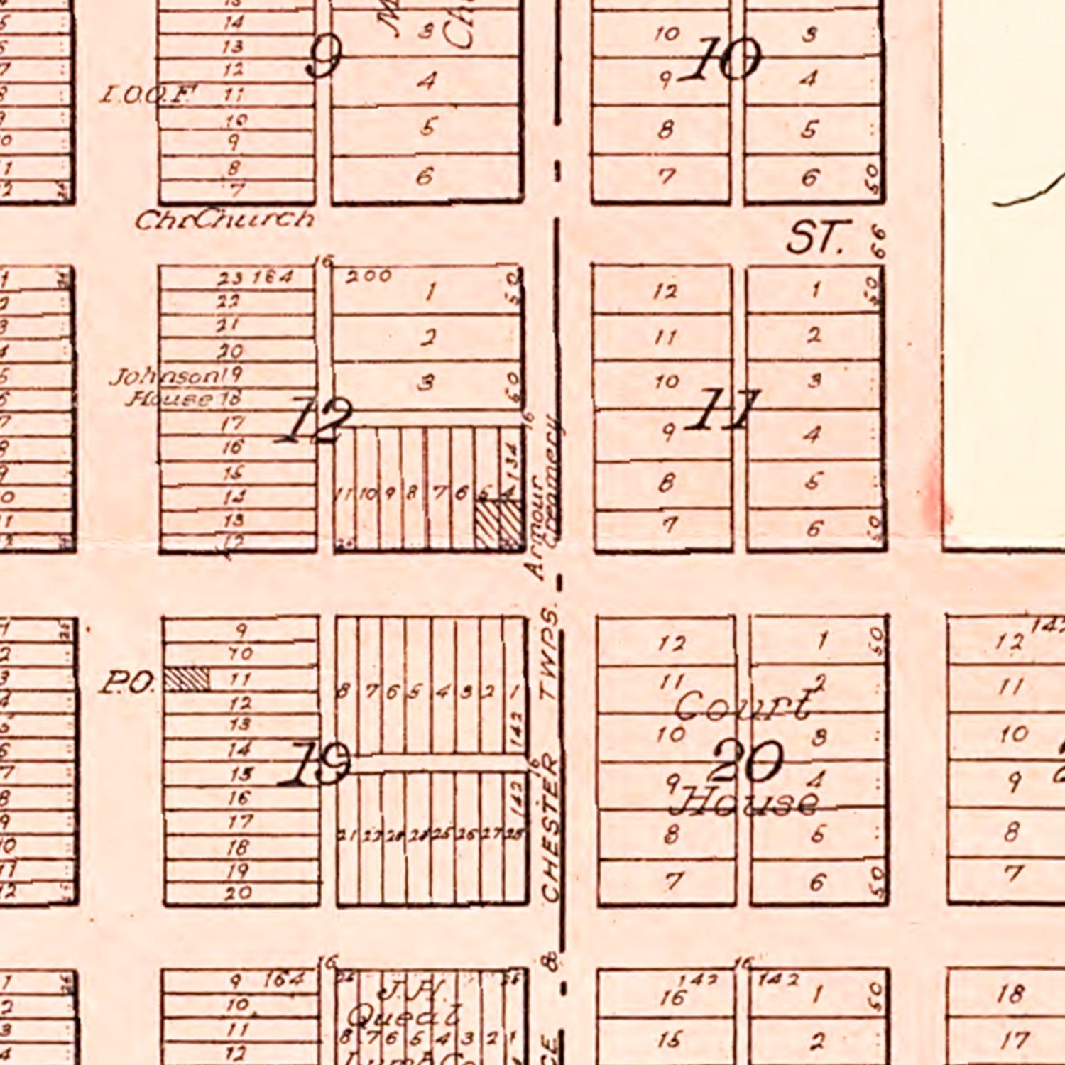 Vintage Map of Armour, South Dakota 1909