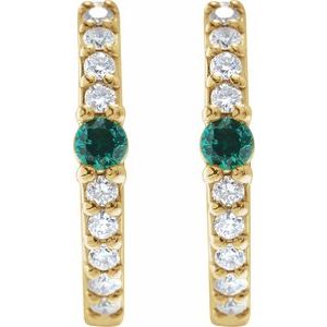 Sterling Silver 2 mm Round Accented Hoop Earring Mounting – image 5