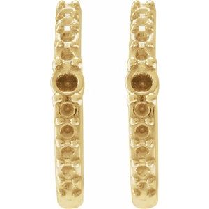 14K Yellow Gold 2 mm Round Accented Hoop Earring Mounting – image 2