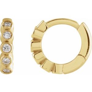 14K White Gold Natural Peridot 18 mm Hinged Hoop Earrings