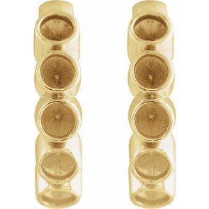 14K Yellow Gold 1.5 mm Round Bezel-Set 10.25 mm Hinged Hoop Earring Mounting – image 2
