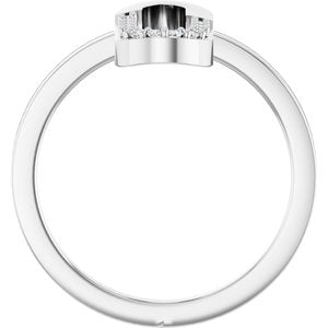 14K White Gold 1/10 CTW Natural Diamond Paperclip-Style Ring