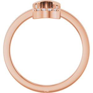 14K Rose Gold 1/10 CTW Natural Diamond Paperclip-Style Ring
