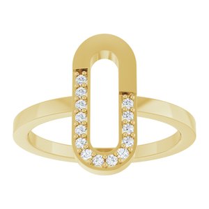 Accented Paperclip-Style Ring