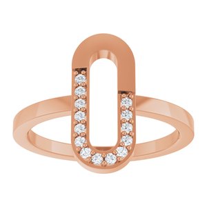 14K Rose Gold 1/10 CTW Natural Diamond Paperclip-Style Ring