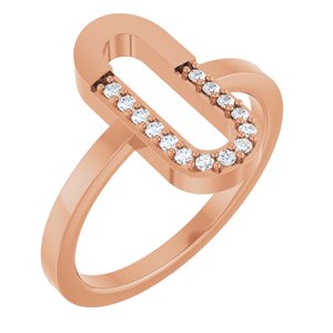 14K Rose Gold 1/10 CTW Natural Diamond Paperclip-Style Ring