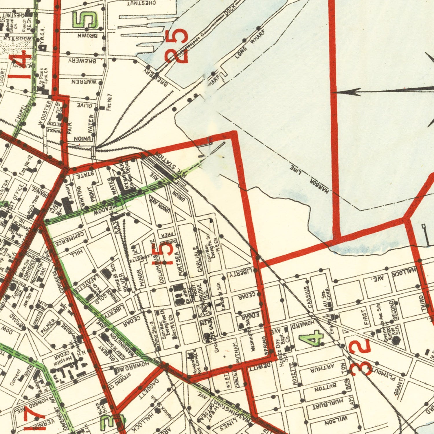 Vintage Map of New Haven, Connecticut 1911