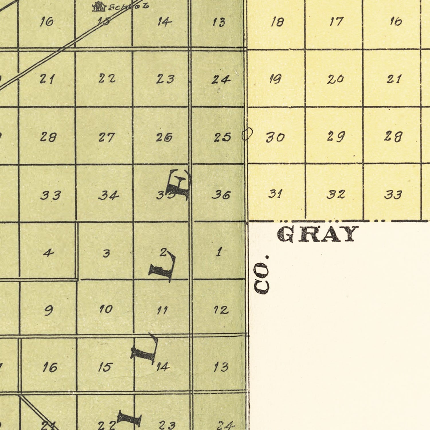 Vintage Map of Finney County, Kansas 1911