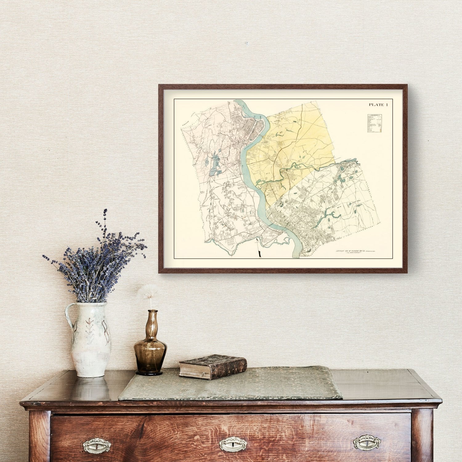 Vintage Map of Hampden County, Massachusetts 1912
