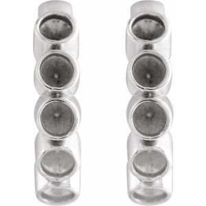 Sterling Silver 1.5 mm Round Bezel-Set 10.25 mm Hinged Hoop Earring Mounting – image 2