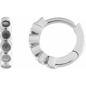 Platinum 1.5 mm Round Bezel-Set 10.25 mm Hinged Hoop Earring Mounting